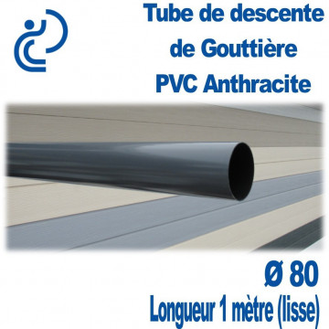 TUBE DESCENTE GOUTTIERE PVC D80 