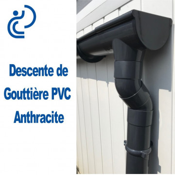 TUBE DESCENTE GOUTTIERE PVC D80 ANTHRACITE