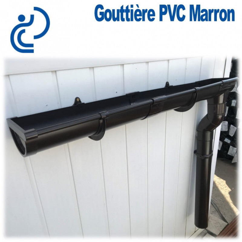 Gouttière PVC demi ronde développé T16 - long. 4m - Gosset Matériaux