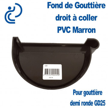 FOND DE GOUTTIERE DROIT PVC MARRON