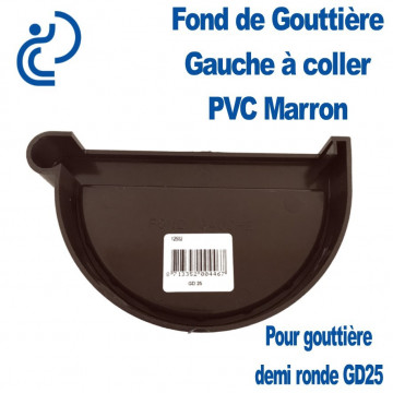 FOND DE GOUTTIERE GAUCHE PVC MARRON