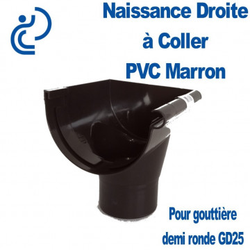 NAISSANCE DROITE A COLLER EN PVC MARRON 