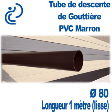 TUBE DESCENTE GOUTTIERE PVC D80 Marron