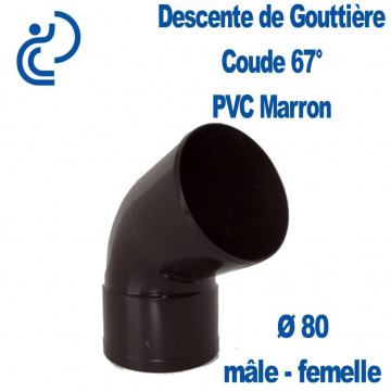COUDE GOUTTIERE PVC MARRON 67°