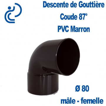 COUDE GOUTTIERE PVC MARRON 87°