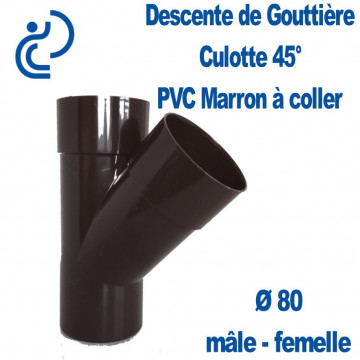 CULOTTE GOUTTIERE PVC MARRON 45° MF D80