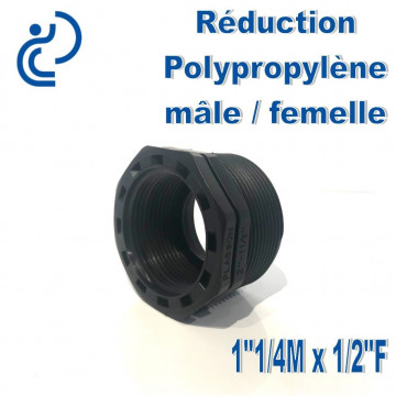 Réduction Polypro 1"1/4 Mâle x 1/2" Femelle