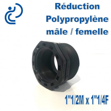 Réduction Polypro 1"1/2 Mâle x 1"1/4 Femelle