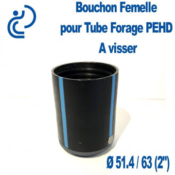Bouchon Taraudé Femelle pour Tube forage PEHD Ø63 (2")