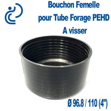 Bouchon Taraudé Femelle pour Tube forage PEHD Ø110 (4")