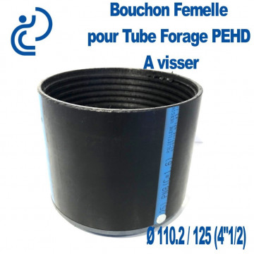 Bouchon Taraudé Femelle pour Tube forage PEHD Ø125 (4"1/2)