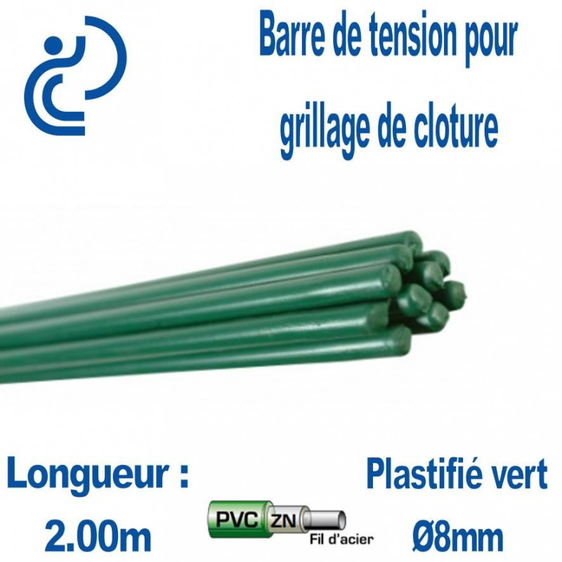 Fil de Tension Plastifié Vert 2.80mm pour clôture grillagée (100ml)
