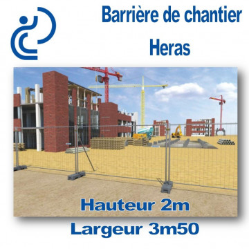 Barrière de Chantier Heras Longueur 3m50 Hauteur 2m