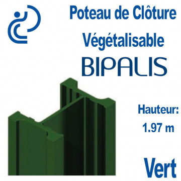 Poteau de Clôture Végétalisable BIPALIS Hauteur 1.97m