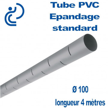 Tube PVC Épandage Standard D100 en longueur de 4ml