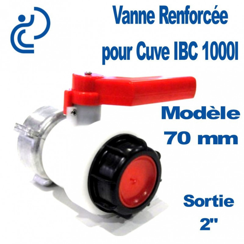 Vanne pour cuve 1000L B70mm 2