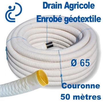 Drain Agricole D65 Enrobé géotextile Couronne de 50ml