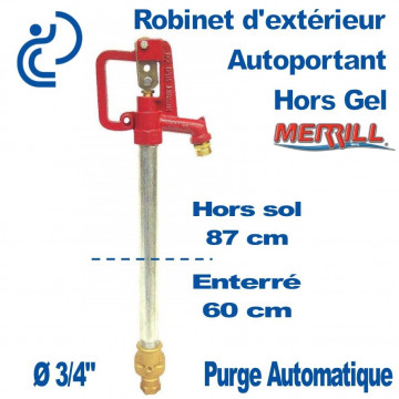 Robinet Extérieur Autoportant Hors Gel C1000 3/4'' MERRILL profondeur 60