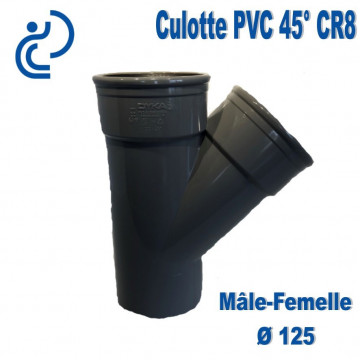 Culotte pvc CR8 45° D125 MF