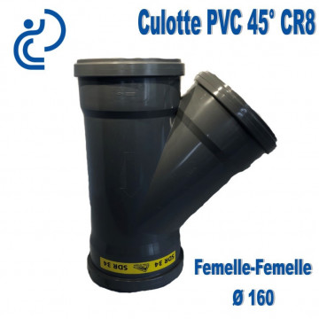 Culotte pvc CR8 45° D160 FF