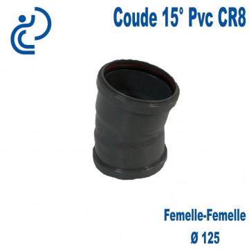 Coude pvc CR8 15° D125 FF