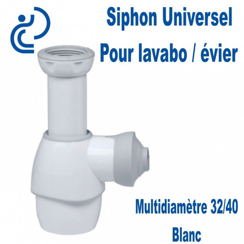 Siphon complèt pour lavabo blanc