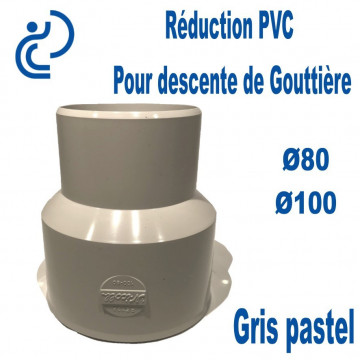 Réduction pour Descente de Gouttière PVC 80/100 MF Gris pastel