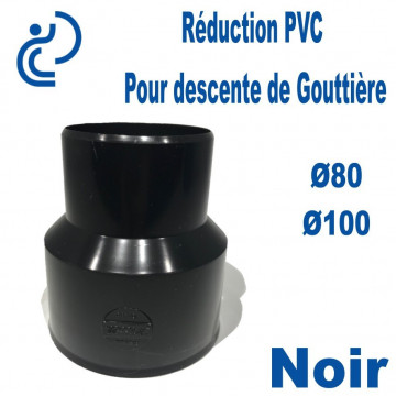 Réduction pour Descente de Gouttière PVC 80/100 MF Noir