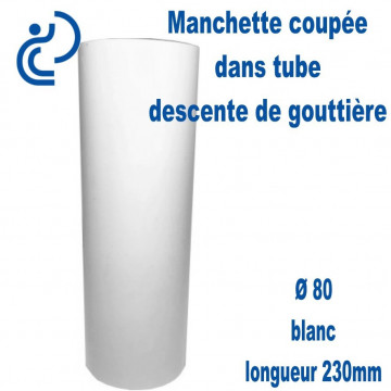 Manchette PVC Blanc Ø80 longueur 230mm