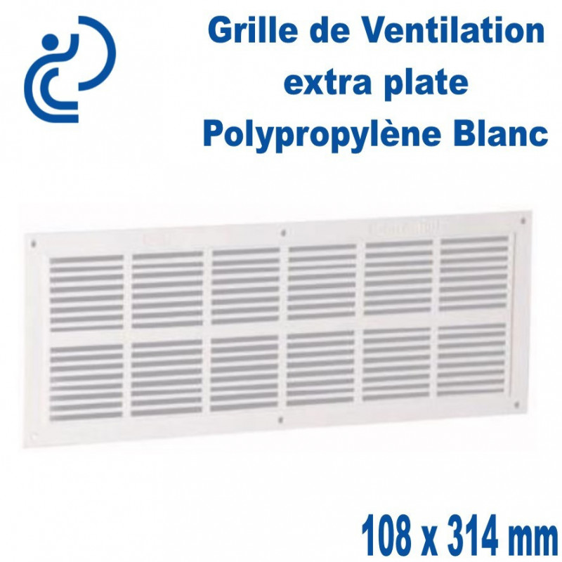 Grille polypropylène rectangulaire d'aération et ventilation 15x20