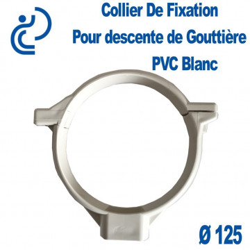 COLLIER DE GOUTTIERE PVC BLANC