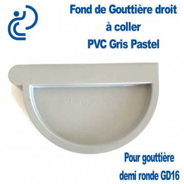Fond de Gouttière Droit en PVC gris pastel à Coller pour GD16