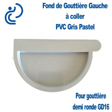 FOND DE GOUTTIERE GAUCHE EN PVC GRIS PASTEL POUR GD16
