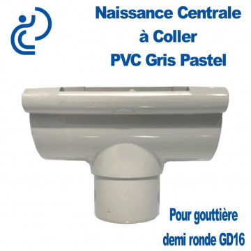 Naissance centrale à coller en PVC gris pastel pour GD16