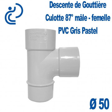 CULOTTE GOUTTIERE PVC GRIS PASTEL 87° MF D50