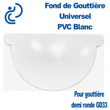 Fond de Gouttière Universel en PVC blanc à Coller pour GD33