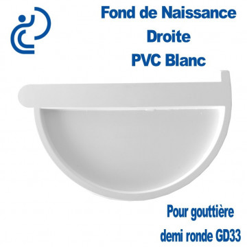 Fond de Naissance Droit en PVC blanc à Coller pour GD33