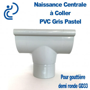 Naissance centrale à coller en PVC gris pastel pour GD33