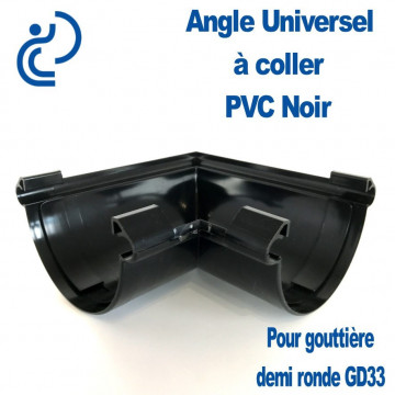 Angle Universel en PVC Noir à Coller pour GD33