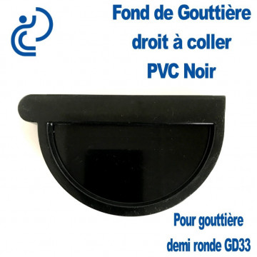 Fond de Gouttière Droit en PVC noir à Coller pour GD33