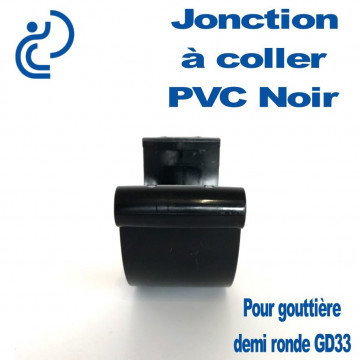 Jonction PVC à coller noire pour gouttière GD33