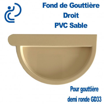 Fond de Gouttière Droit en PVC sable à Coller pour GD33
