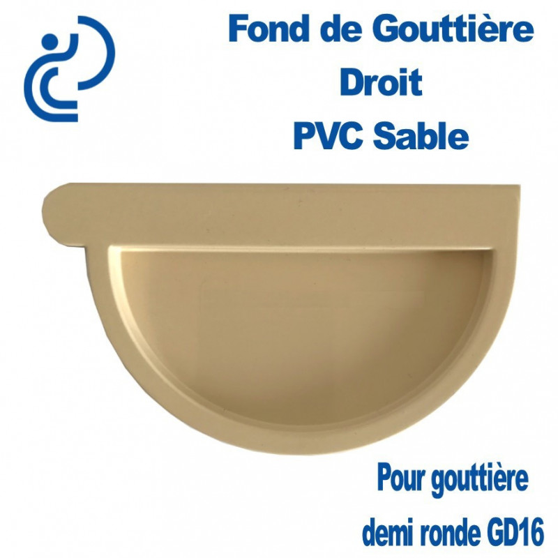 Fond de Gouttière Droit en PVC sable à Coller pour GD16