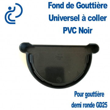 FOND DE GOUTTIERE UNIVERSEL EN PVC NOIR POUR GD25