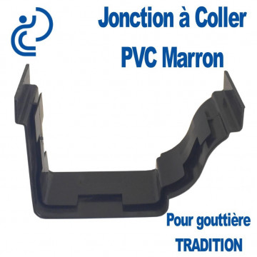 JONCTION A COLLER EN PVC MARRON POUR GOUTTIERE TRADITION