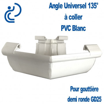 ANGLE UNIVERSEL 135° EN PVC BLANC POUR GD25