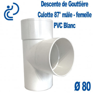 CULOTTE GOUTTIERE PVC BLANC 87° MF D80
