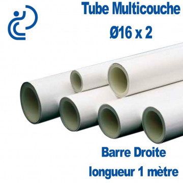 Tube Multicouche Ø16 x 2 barre droite de 1 mètre