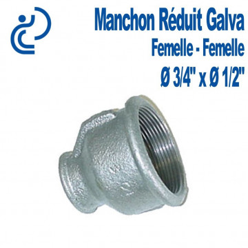 MANCHON REDUIT GALVA 3/4x1/2 FF