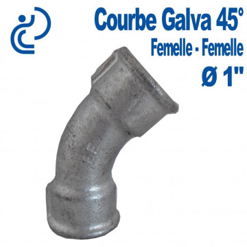 COURBE GALVA 45° 1" FF